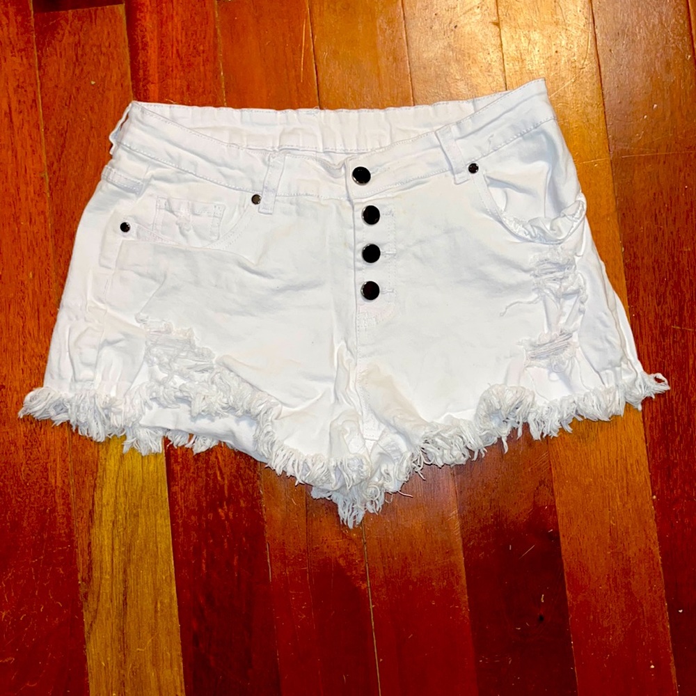 White cut off Jean shorts